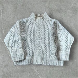 Vintage Celtic Country Sweater Womens Medium Wool Fisherman Cable Knit Ireland